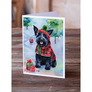 Scottish Terrier-Cartes de vœux de Noël A7, lot de 8 cartes vierges avec enveloppes, taille 5x7 - Product Image 2