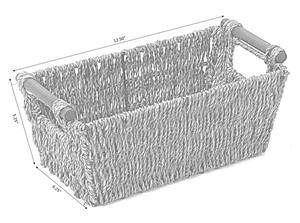 Cesta de mimbre con asa de ratán, cesta de almacenamiento hecha a mano, venta al por mayor, ecológica, hecha en Vietnam - Product Image 2