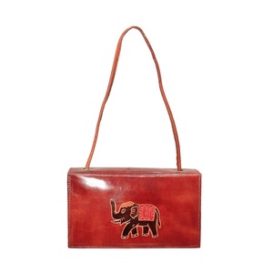 Genuine Leather Women Tote <b>Bag</b> Vintage Printed Handmade Shoulder Purse Sienna Color Single Strap Daily Carry Ethnic <b>Boho</b> Purse - Product Image 1