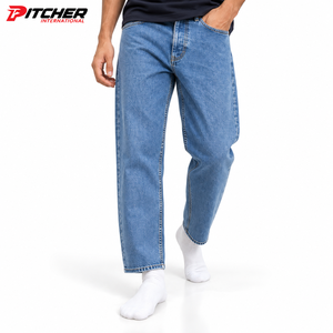 Custom <b>Mens</b> Baggy Streetwear Denim <b>Jeans</b> 12 Oz Cotton Denim Ripped Detail Wholesale Low MOQ - Product Image 2