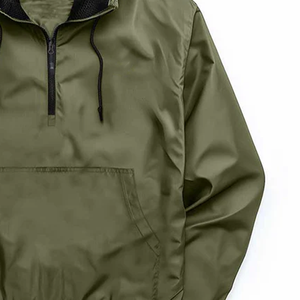 Veste coupe-vent unisexe personnalisée imperméable à capuche imprimée, grande taille, légère, demi-zip, pull-over décontracté pour l'extérieur, style bomber, vêtement de travail - Product Image 3