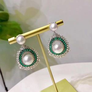 12-13mm Natural <b>Pearl</b> Dangle <b>Earrings</b> with 925 Sterling <b>Silver</b> High Heel Design Strong Light Slight Flaws in Gift Box - Product Image 3
