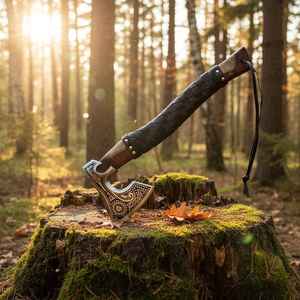 ขวานไวกิ้งคุณภาพสูงระดับมืออาชีพ ขายส่ง พรีเมียม ด้ามไม้ เหล็กกล้าคาร์บอนสูง ตีขึ้นรูป สำหรับงานอุตสาหกรรม พร้อมปลอก - Product Image 2