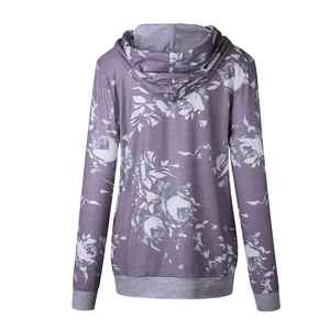 Sweat à capuche d'été pour femme, motif feuilles tropicales, matière légère, douce et aérée, coupe classique tendance - Product Image 4