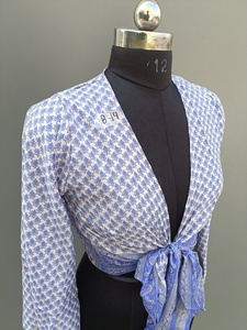 Ensemble pyjama palazzo en mousseline florale à manches cloche et col en V pour femme, tenue de nuit respirante, tunique à nouer devant, cadeau pour elle - Product Image 2