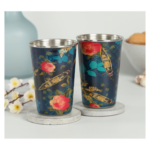 Vaso de Acero Inoxidable Pintado a Mano, Moderno, con Diseño Impreso, Decorativo para Comedor y Hotel - Product Image 3