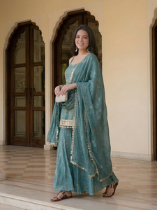 Indian Pakistani Salwar Kameez <b>Set</b> Heavy Embroidery Mirror Work Dupatta Traditional Ethnic Wear - Product Image 3