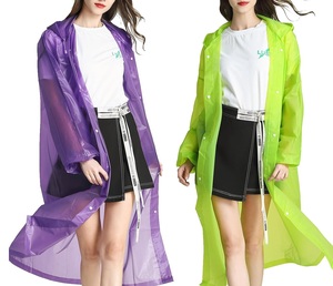 เสื้อกันฝนแบบมีฮู้ดสำหรับผู้หญิง สีพื้น น้ำหนักเบา เหมาะสำหรับกิจกรรมกลางแจ้ง มีซิปปิด สำหรับผู้ใหญ่ ใช้ได้ทุกฤดู - Product Image 1