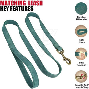Collar de Cuero para Perro con Correa Clásica a Juego, Ajustable, con Hebilla Metálica y Anillo en D Cosido para Paseos Diarios - Product Image 3