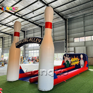 Pista de Bolos Inflable Popular y Económica, Pista de Bolos Inflable Comercial de Doble Carril, Alquiler para Fiestas, Juegos Inflables - Product Image 4