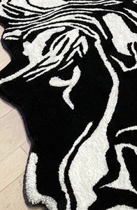 Alfombra de Lana Abstracta de Pelo Corto, Hecha a Mano, Premium, Color Beige Neutro Moderno, Apta para Mascotas, Antideslizante, Ecológica, para Uso Doméstico y Comercial - Product Image 2