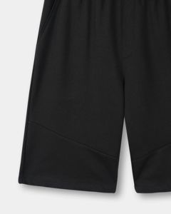 Shorts décontractés pour hommes en tricot noir uni, écologiques, avec logo personnalisé, taille élastique de haute qualité, longueur mi-cuisse, imperméables et à séchage rapide - Product Image 4