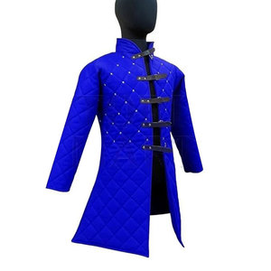 Abrigo Gambeson Medieval Azul Acolchado Personalizado para Hombre, Chaqueta Larga Acolchada para LARP y Cosplay, Hecho a Mano - Product Image 1