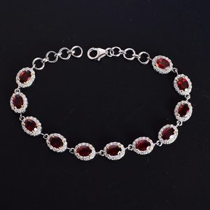 Novedad 2026: Brazalete de Plata de Ley 925 con Granate y Circonita Cúbica, Joyería Fina de Diseño Exquisito para Mujer - Product Image 2