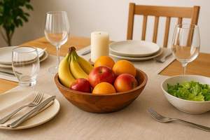 <b>Wood</b> <b>Salad</b> <b>Bowl</b> Wholesale Eco-Friendly Kitchen Party Crescent Dish Dishwasher Safe Handcrafted Classic - Product Image 3