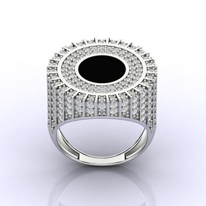 925 Sterling <b>Silver</b> Gra Hip Hop Iced Bling Moissanite <b>Ring</b> for <b>Men</b> Pass Diamond Tester VVS Baguette Circle <b>Signet</b> Iced Bling - Product Image 5