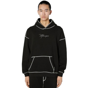 500gsm Oem Men Heavyweight Oversized Custom Hoodies Cropped 100% Cotton Unisex Fleece Plain Printed Winter Embroidered - Product Image 5