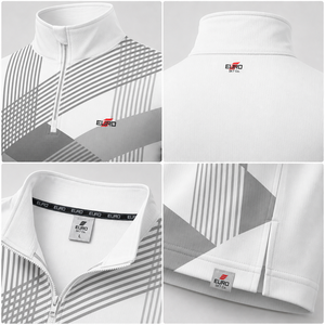 T-shirt décontracté pour homme en toile de haute qualité avec demi-zip et motif sublimé, respirant et à coupe régulière - Product Image 5
