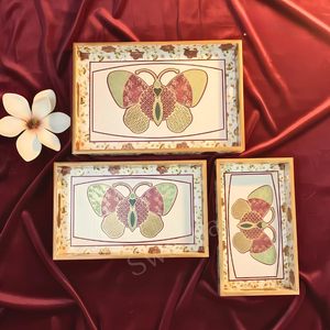 Juego de bandejas de servir de madera con diseño elegante, 3 piezas, diseño digital de camello, bandeja decorativa para servir postres, disponible a un precio más bajo. - Product Image 4