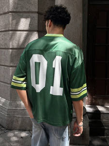 <b>Men</b>’s Custom Style Mesh Jersey Retro Oversized V Neck Number Print Streetwear Sports Shirt Wholesale American Football Jersey - Product Image 4