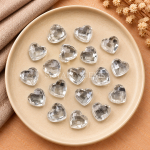 Cuentas de Cuarzo Cristalino Facetado en Forma de Corazón de 10 mm, Piedras Preciosas Sueltas para Fabricación de Joyas, Manualidades, Colgantes, Collares y Accesorios - Product Image 5