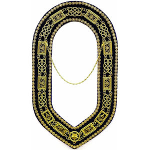 High Quality Custom Made Golden Chain Collar Masonic Grand Lodge Rhinestone with Purple Velvet Backing Quality <b>Metal</b> Crafts - Product Image 6
