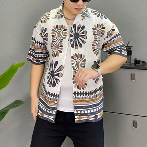 Chemise Hawaïenne Personnalisée pour Homme, Motif Floral Jacquard en Popeline 100% Coton Infroissable, Manches Courtes Décontractées - Product Image 3