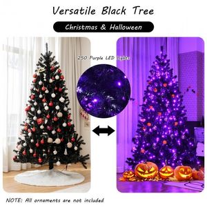 Albero di Natale e Halloween Artificiale con Luci LED Nere e Viola - Product Image 4
