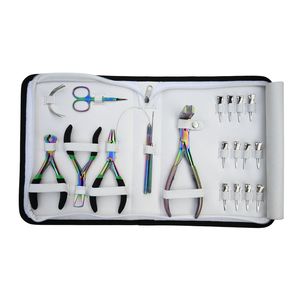 Kit de herramientas para extensiones de cabello con microperlas, alicates de crimpado, alicates de extracción, alicates para extensiones de cinta, gancho de bucle, mini tijeras y clips de estilizado. - Product Image 5