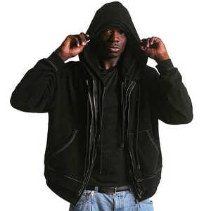 Sweat à capuche unisexe surdimensionné en molleton 100 % coton, triple couche, 3 fermetures éclair, nouvelle mode, personnalisable OEM - Product Image 4