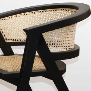 Chaise de salle à manger Kharisma en bois de mahogany massif et rotin, non pliable, pour la maison, la villa, l'appartement et l'hôtel - Product Image 5