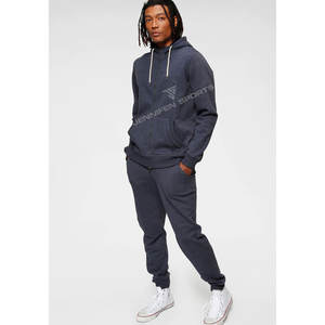 Conjunto de Dos Piezas de Sudadera con Capucha y Cordón Ajustable Estilo Hip Hop para Hombre, Felpa Francesa, 100% Algodón - Product Image 3