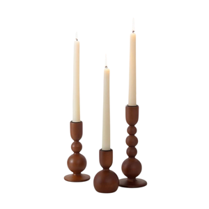 Ensemble de porte-bougies coniques en bois admirable pour la décoration de la maison, finition naturelle faite à la main, bougie conique personnalisée - Product Image 6