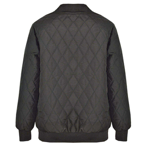 Blouson bomber matelassé noir pour homme, fermeture éclair, col montant, style décontracté, coupe classique, en polyester, pour l'automne - Product Image 4