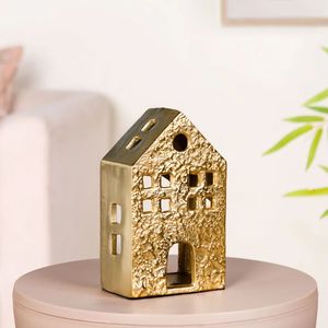 Curio Craft Luxury Metal House Shape Candle Holder Traditional Handicraft Eco-Friendly <b>Christmas</b> Decoration - Product Image 2