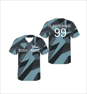 Maillot de baseball géométrique gris et noir personnalisé, boutonné, uniforme d'équipe sublimé, respirant, anti-humidité, chemise de sport - Product Image 1