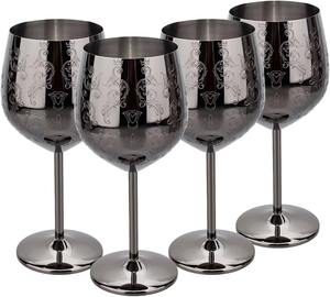 Ensemble de verres à vin en acier inoxydable noir, gobelets à pied en métal de luxe, incassables, pour cocktails, whisky, fêtes et bars - Product Image 1