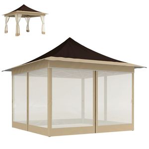 Abri de pluie marron, tente pergola pour jardins et terrasses, auvent de jardin et gazebo - Product Image 5