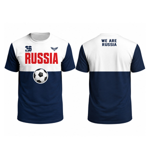 เสื้อฟุตบอลแฟนคลับสไตล์รัสเซีย ปี 2026 ระบายอากาศได้ดี เสื้อเชียร์ฟุตบอลแบบสั่งทำพิเศษ เสื้อยืดสำหรับการแข่งขัน - Product Image 2