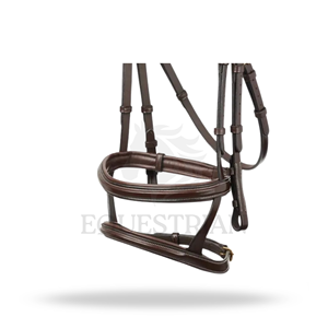 Bridon à double nezette pleine taille pour l'équitation anglaise, pour le contrôle du cheval - Product Image 3