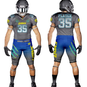 Ensemble d'uniformes de football américain unisexe, imprimé par transfert thermique, polyester/coton, taille élastique, maillot sans manches et pantalon anti-humidité - Product Image 5