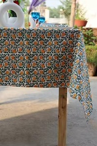 Red Floral 100% Cotton Round <b>Tablecloth</b> Handmade Block Printed for Home Wedding Parties & Everyday Use - Product Image 6