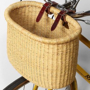 Panier de vélo en jonc de mer tressé, panier avant de vélo en fibre naturelle pour le shopping, les pique-niques, le cyclisme en extérieur et la décoration, vente en gros professionnelle - Product Image 3