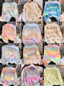 เสื้อคลุมคาร์ดิแกนลำลองสำหรับผู้หญิงสไตล์สตรีท SARFAN INTERNATIONAL สำหรับฤดูใบไม้ผลิและฤดูใบไม้ร่วง  ผ้าถักสีสันสดใส บุด้วยผ้าขนสัตว์ - Product Image 5