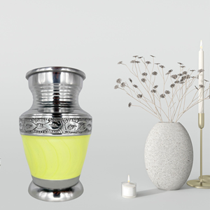 Urna Conmemorativa LU para Cenizas Humanas o de Mascotas, Pequeña Urna para Guardar Cenizas, Grabada en Esmalte Blanco, Estilo Americano, Capacidad de 200 Pulgadas Cúbicas - Product Image 2