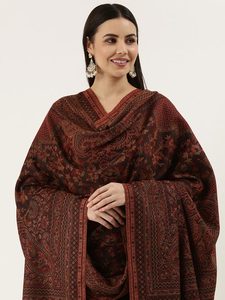 Luxury Women Kashmiri Pashmina Shawl Digital Print Floral Pattern Winter Warm <b>Wrap</b> Durable Soft Elegant Daily Use - Product Image 3