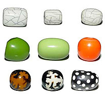 Resin Beads Green Orange White <b>Black</b> Polka Dot Marble Pattern 3D Cartoon Design Customizable Color Loose Beads for Jewelry - Product Image 2