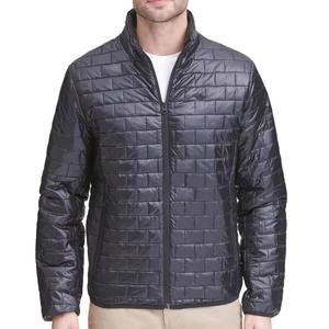 Blouson matelassé coupe-vent et imperméable à capuche, couleur unie, patchwork géométrique sur le devant, éco-responsable, chaud pour l'hiver, fermeture éclair, style streetwear - Product Image 3