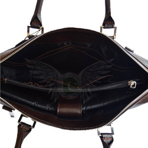 Sac à bandoulière en cuir véritable pour ordinateur portable – Sacoche de voyage spacieuse pour usage quotidien au bureau et rangement – Durable - Product Image 5