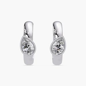 Pendientes de Aro de Lujo en Oro Blanco de 14K con Diamantes Cultivados en Laboratorio, Corte Pera, 2 Ct, Engaste de Bisel, 20mm, Regalo de Boda, Joyería Elegante para Mujer - Product Image 3